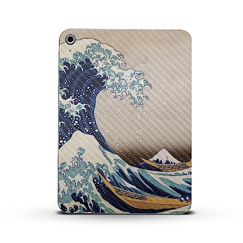 Image of MightySkins Carbon Fiber Skin Compatible with Apple iPad 10.9 inch 10th Gen (2022) Full Wrap Kit - Great Wave of Kanagawa | Protective Durable Textured Carbon Fiber Finish | Easy to Apply Made in The USA