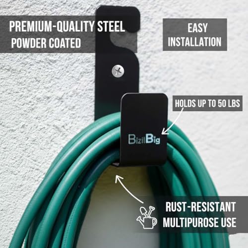 Image of Pipe Holder Wall Mount | Hose Holder-Garden Hose Hanger | Water Pipe Stand | Wall Mounted Hose Rack-Heavy Duty Pipe Hanger for Outdoor Home Use-Pack of 1