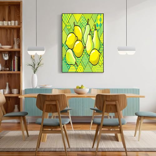 Cuadro decorativo grande de limón geométrico para renovar la pared del salón con un lienzo moderno 4