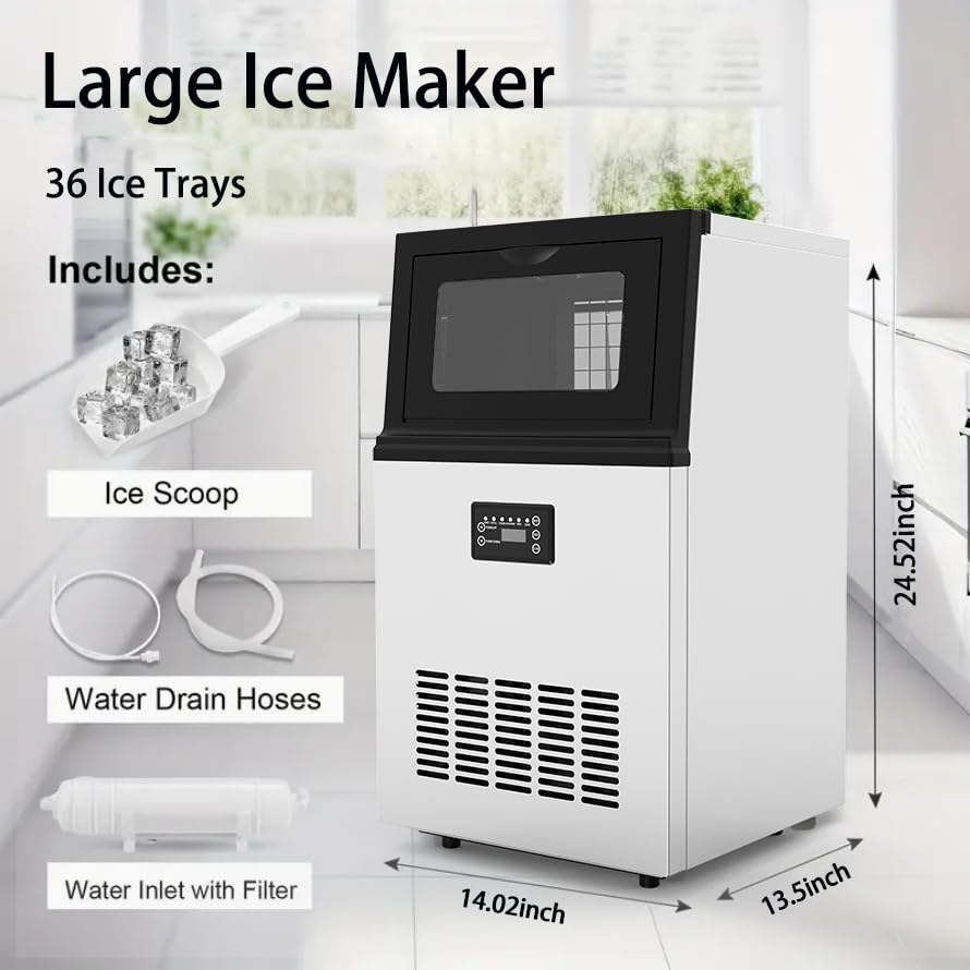 Máquina comercial para hacer hielo 80 lbs/24H acero inox miniatura 2