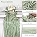 Fixwal 8 Pack Sage Green Cheesecloth Table Runners, Pleated Boho Gauze Table Runner, Long Semi-Transparent Table Decorations for Christmas Dinner, Parties, Birthdays and Weddings(35x120 Inch)