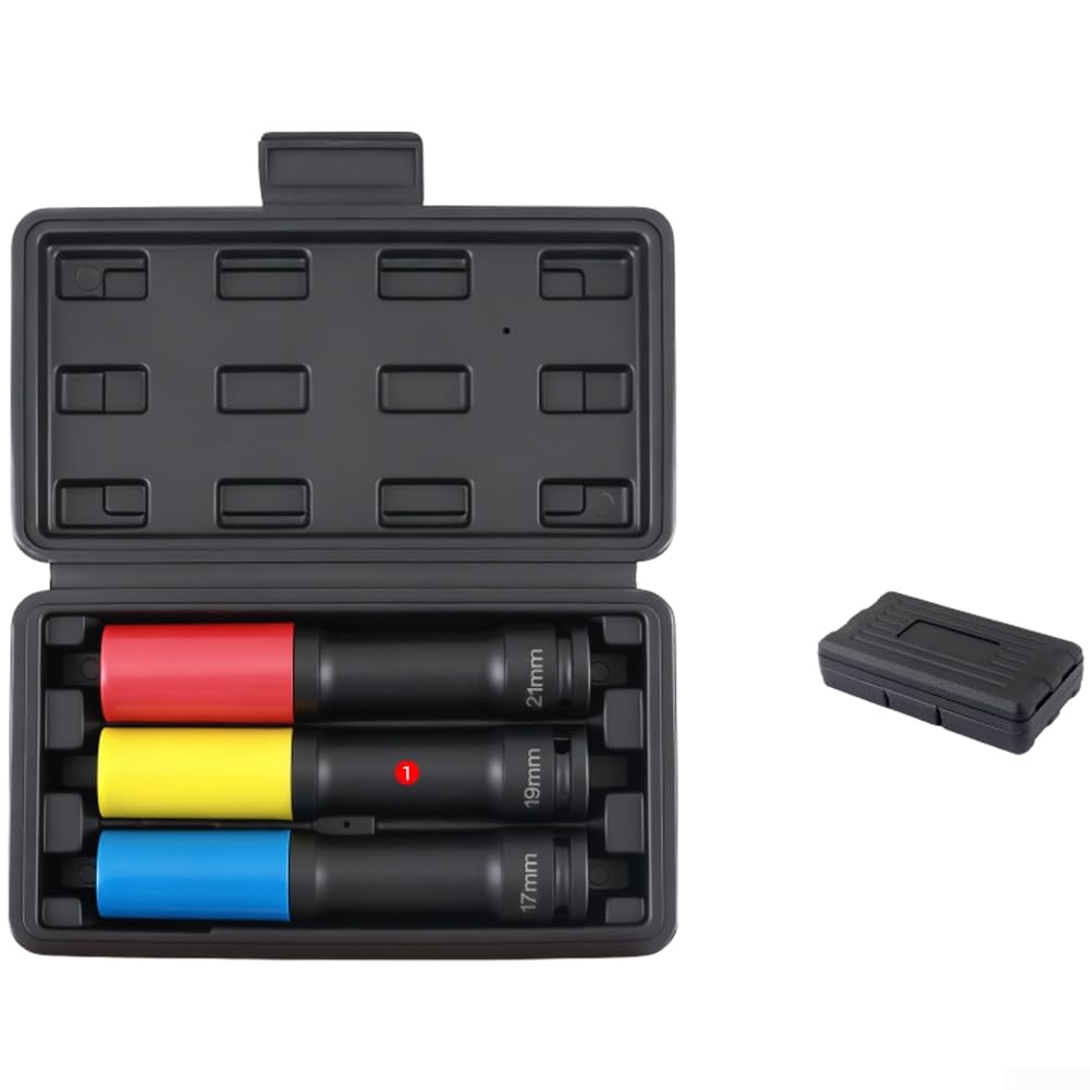Set di chiavi a bussola estese per ruote da 150 mm a portata lunga 17 mm 19 mm 21 mm per cambio pneumatici in acciaio cr-v con manicotto protettivo per riparazione auto camion