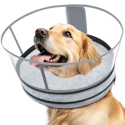 Image of Dog Cone, No-Inflation Sponge Donut Collar for Dogs After Surgery
