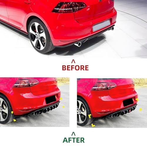 Difusor trasero para VW Golf 7 MK7 con alerón y protector de parachoques 6