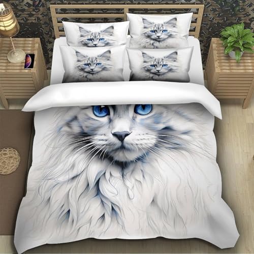 Housse de couette poisson 3D Super King 260x220 parure de lit microfbre - 5