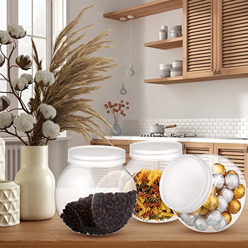 Umigy 4 Sets Plastic Candy Jars With Lids For Candy Buffet With Mini Acrylic Plastic Kitchen Scoop 42 Oz Clear Candy Containers Plastic Cookie Jar For Kitchen Counter Decorative Plastic Jars With Lids #TOP5