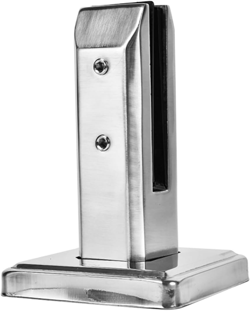 UPKOCH Stainless Steel Glass Clamp with No Drill Design Durable Glass Bracket for Easy Installation Matte Silver Finish for Home and Office Use