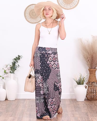 Image of Popana Long Maxi Skirt for Women, Flowy Long Skirts for Women | High Waisted Soft Trendy Rayon, Sundress Convertible Skirt, Long Length Bodycon Maxi Skirt, Petite and Plus Size