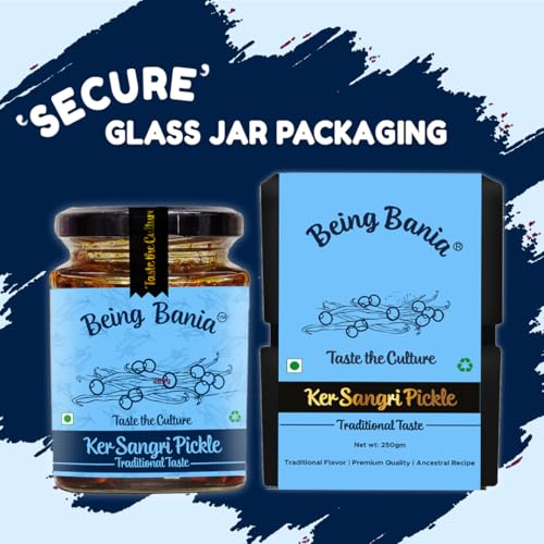 Image of Being Bania Premium Ker Sangri Pickle - 250g in glass jar | Homemade Handmade mix achar | Kair pickle | Marwari Rajasthani delicacy pickle | Teet Dela Panchkutta