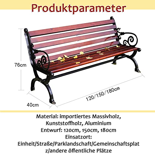 Banc de jardin en bois avec dossier 3 places pour extérieur - 2