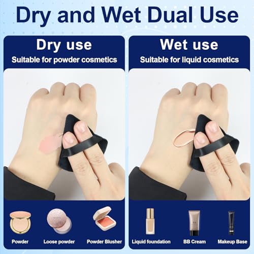 yeloumiss 30PCS Triangle Powder Puff Face Makeup Sponge Soft Velour Face and Eye Sponge Applicator for Loose Powder Setting Triangle Puff Cosmetic Beauty Makeup Tools (Black)