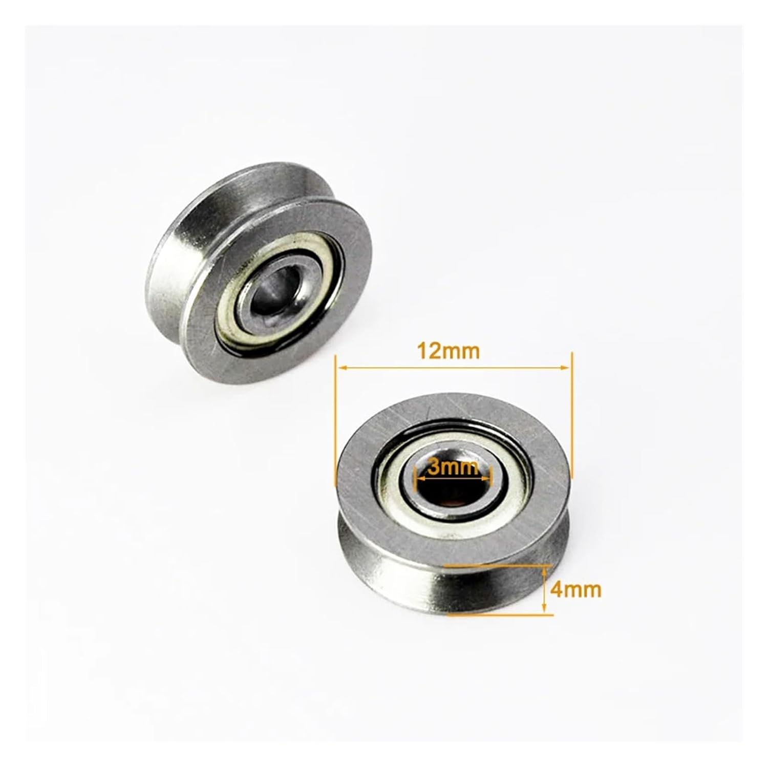2PCS V623ZZ 3x12x4mm 623 Roller V623 Ball Bearing Pulley Bearing