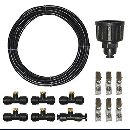 Kit de sistema de refrigeración humidificador, 6 m, pulverizador de agua con...