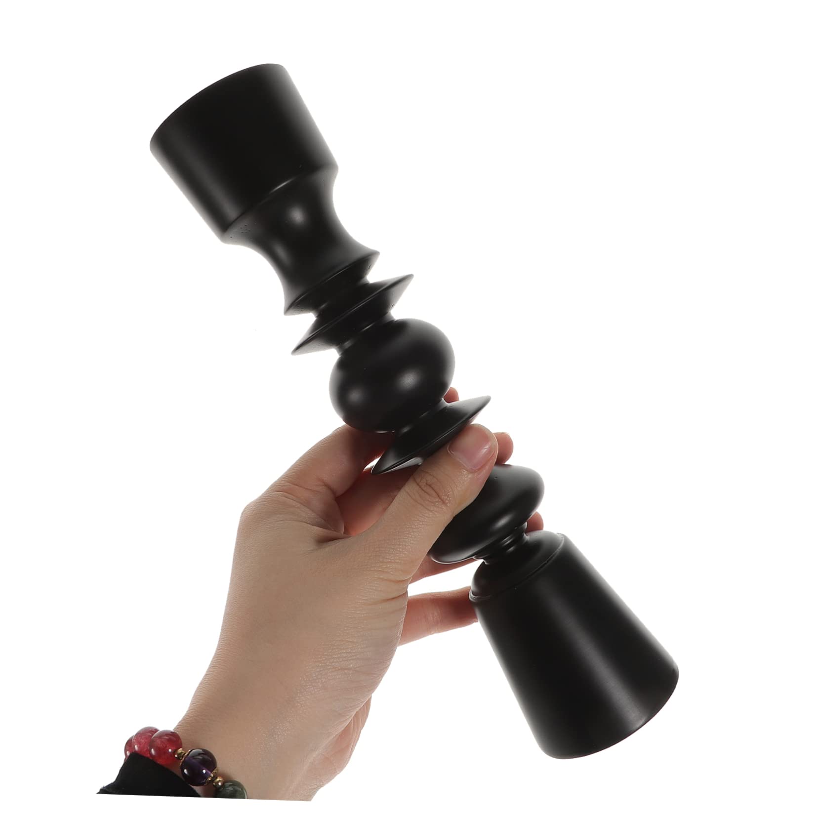 Candelabro de Madera Maciza Estilo Europeo para Boda y Mesa | Negro, Diseño Retro y Sencillo, Adorno para Dormitorio y Fiestas de Invierno, Pieza Central de Mesa