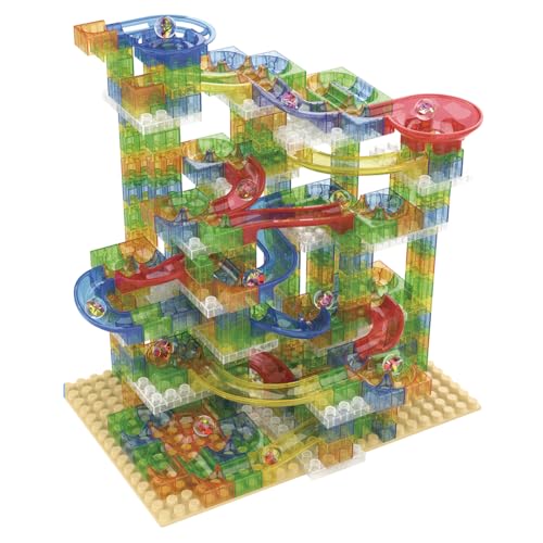 池田工業社 クリアころころビー玉コースター402pcs［ クリア/ブロック/ブロックコースター/知育玩具/402pcs/基礎板付き］