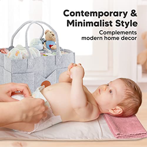 Keababies Diaper Caddy Organizer - Baby Organizer For Nursery, Car Storage Organizer, Baby Gift Basket, Changing Table Organizer, Portable Diaper Organizer Caddy For Girls, Boys (Classic Gray) #TOP7