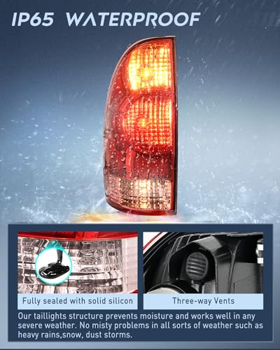 Image of Nilight Taillight Assembly Compatible with Toyota Tacoma 2005 2006 2007 2008 2009 2010 2011 2012 2013 2014 2015 Rear Tail Light Lamp Replacement OE Style Driver Side