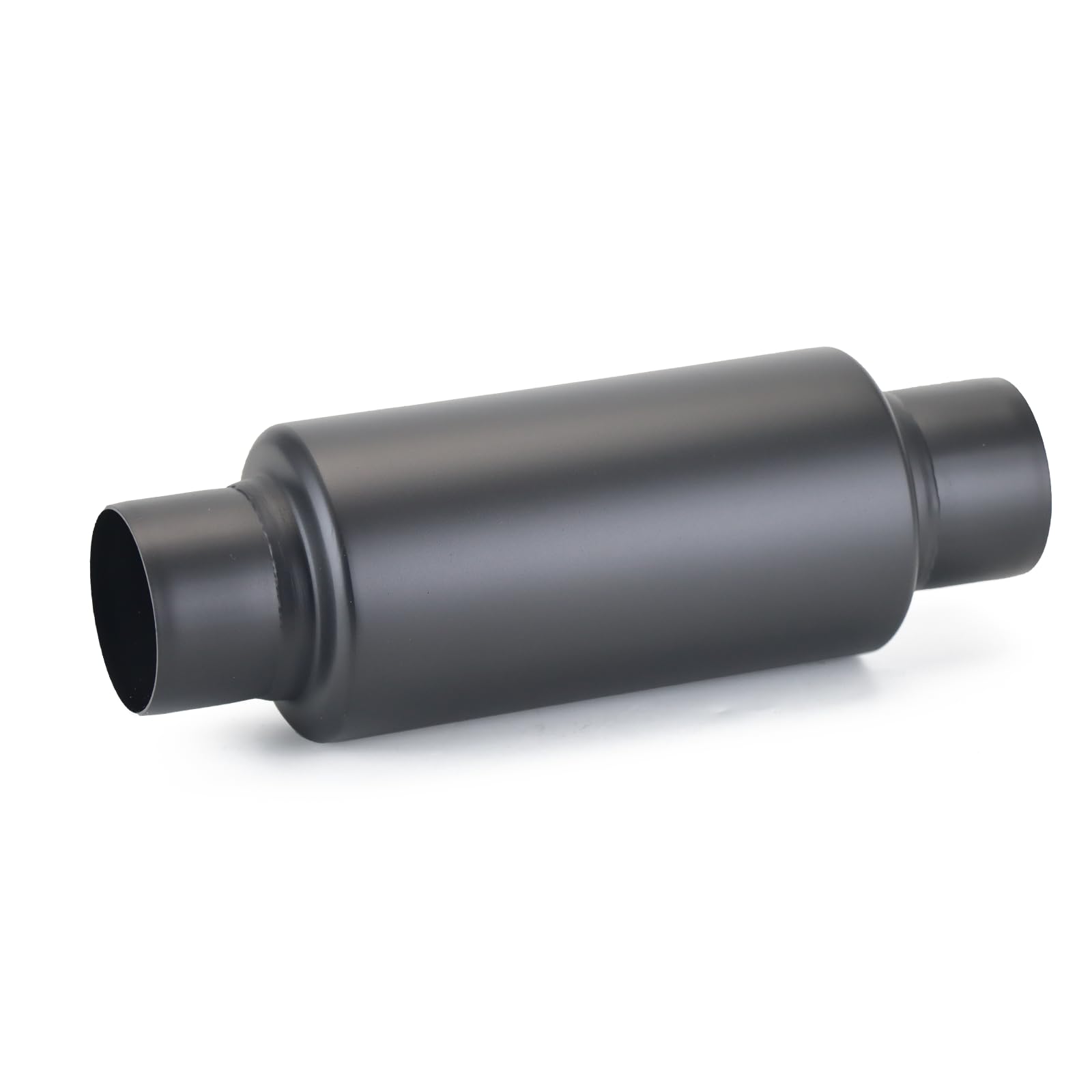 A-KARCK 2.5" Inlet Exhaust Resonator, 2.5" Inlet 2.5" Outlet 12" Overall Length Muffler Resonator Stainless Steel,Polished(Black)