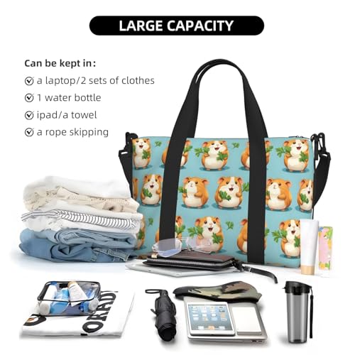 Laptop Tote Bag for Women Work - Cute Hamster Leaf Print Weekender Overnight Bags for Women Travel, Gym Duffle Bag for Men, Personal Item Crossbody Travel Bags for Men Carry On4