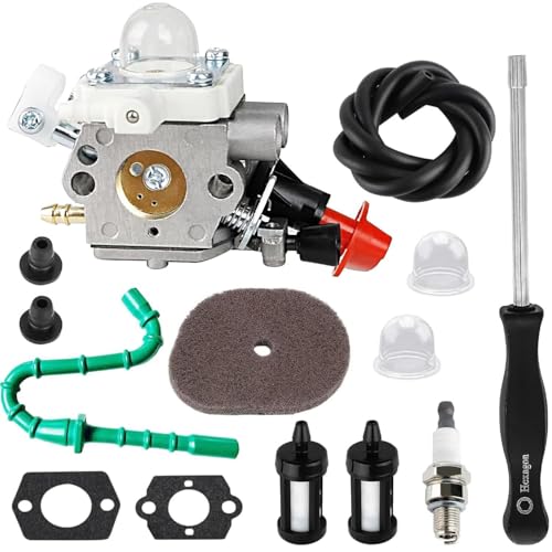 Hettluo FS 56RC Carburetor with Fuel line kit for Stihl FS 56 RC FS70R FS56 FS70 FS40 FS56C FC70 HT56C KM56 FC56 FS50 FS70C HT56 KN56 KM56C Weed Eater Parts Replace for Zama C1M-S267A 4144 120 0608