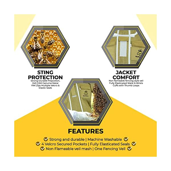 Bee Suit PSRV B, 3-lagiger Pilotanzug für Imker, Unisex, Bienenanzug, runder Schleier – Bild 5
