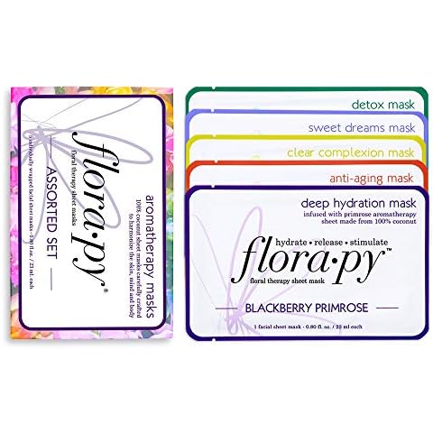 Florapy Beauty Assorted Sheet Mask Set, 5 Count - Hydrating, Moisturizing, Anti-Aging & Detox - For All Skin Types Cover