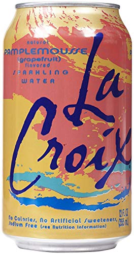 Image of La Croix Grapefruit Pamplemousse Sparkling Water, Naturally Essenced, 12oz (Pack of 10, Total of 120oz)