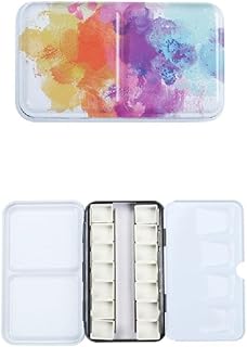 Panelas de aquarela vazias paleta de lata de aquarela - estojo de pintura DIY paleta de aquarela de viagem paleta de aquarela durável caixa de metal paleta de aquarela vazia caixa de armazenamento de pigmentos em aquarela paleta de latas de aquarela