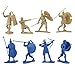 LOD Trojan War Greeks vs. Trojans Soldiers - 16 Blue & TAN 1:30 Plastic Figures