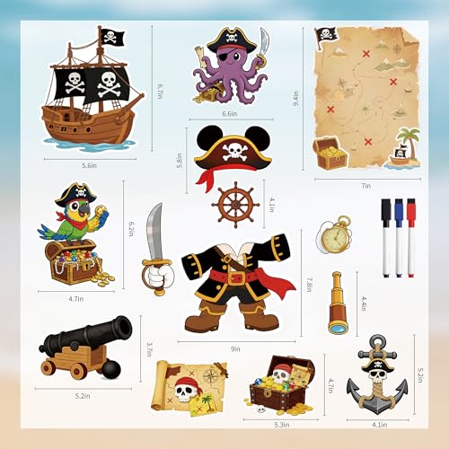 Decoraciones magnéticas de puerta crucero pirata 14 pcs miniatura 2