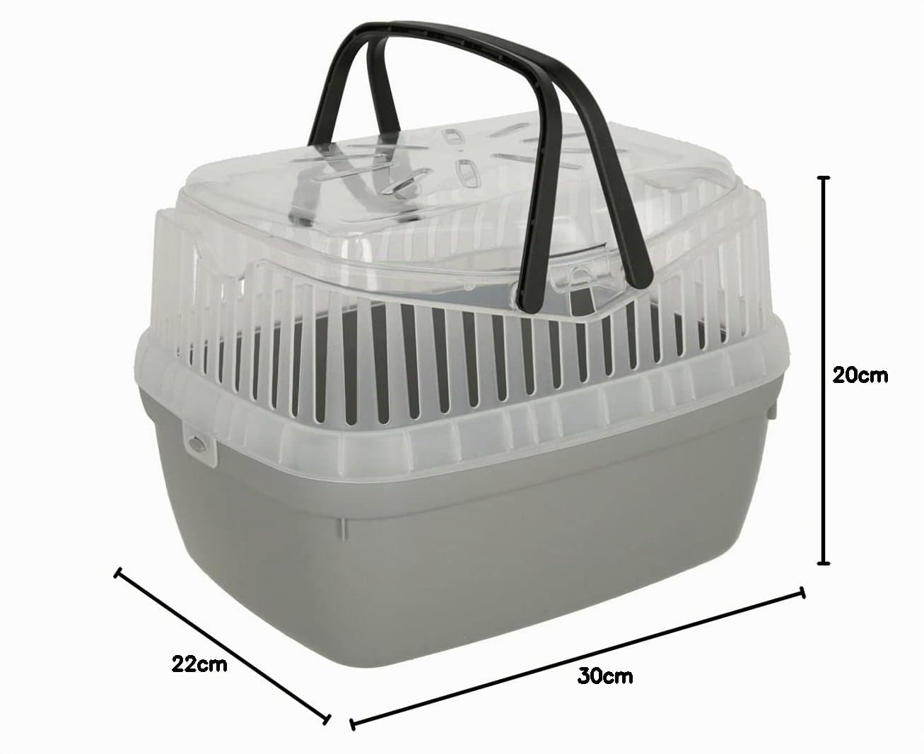 Kerbl Pet Boîte de Transport Portobello, boîte pour Animaux, 30x23x23cm, Plastique, Gris, pour Hamsters, cochons d'Inde, rongeurs