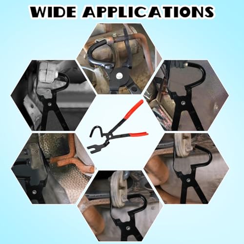 Elyyapt Exhaust Hanger Removal Tool, Rubber Bracket Exhaust Hanger Pliers Car Exhausts Rubber Pad Pliers Universal Automotive Removal Plier Compatible with Car and Truck Exhausts Systems, 11 Inch - Image 6