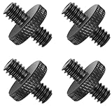 カメラネジ ダブルヘッドスタッド 撮影サポートアダプター スクリュー ねじ 三脚 ヘッド スタンド 雲台 カメラ用 アクセサリ ゲージ リグ 連結 マウント アルミニウム合金 軽量 多用途 ネジ 4個入り (1/4"-1/4" オス-オス)