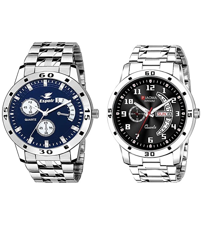 Emmanuel Day & Date Functioning Watch Blue and Black Combo Analog Watch - for Men (Pack of 2) (B0C6GH1FQR) Amazon Price History, Amazon Price Tracker