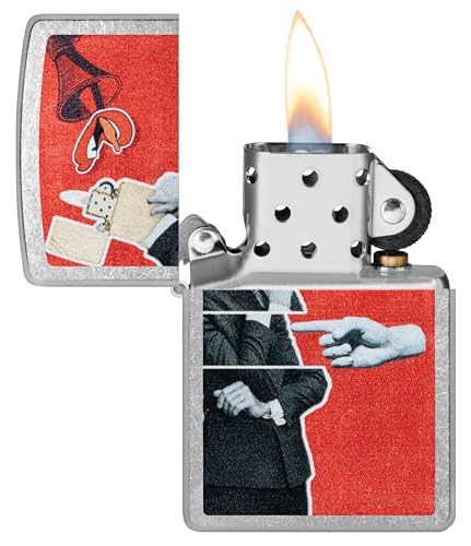 Image of Zippo Collage Design Street Chrome, Silver, Pocket Fuel Windproof Premium Lighter (BIS Certifed)