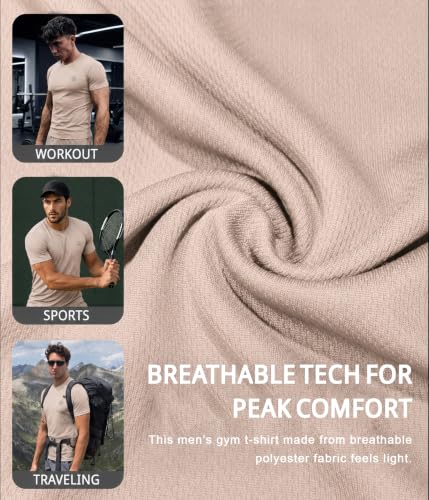 Image of CHKOKKO Gym T Shirts for Men Workout Activewear Solid Quick Dry Sports Tshirt for man Breathable Lightweight Half Sleeve Regular Fit Round Neck Running Boys T Shirt