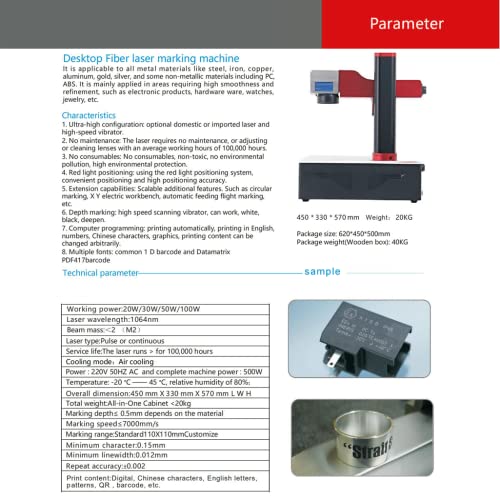 Pekoko 30W Bearing Fiber Laser Marking Machine Metal Engraving Machine For Pvc Plastic Metal Stainless Steel Gold Aluminum Brass #TOP4