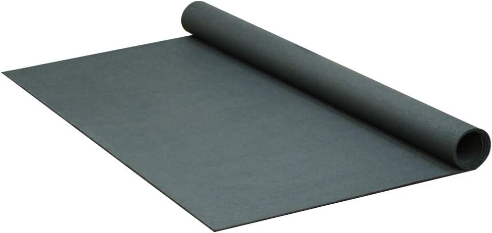 Rubber-Cal ReUz Rubber Flooring Rolls - 3mm x 48" x 2ft - Black
