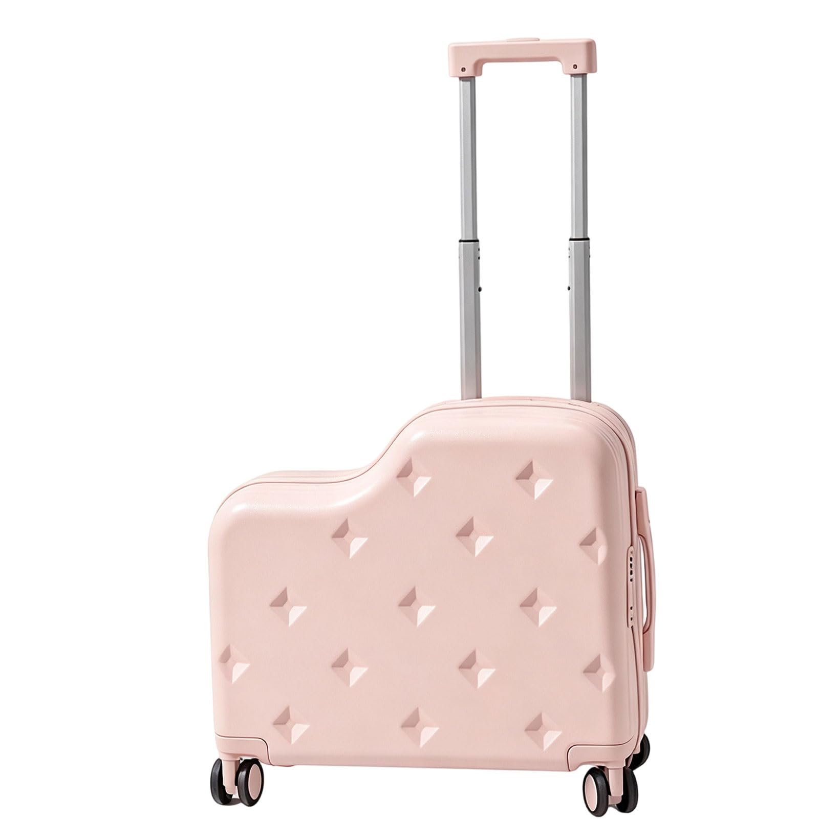 Pangboer A Ride-On Luggage Suitcase, 6-Wheel Hard Shell Family Travel Case With Footrest, Cup Holder Nd Combination Closure
