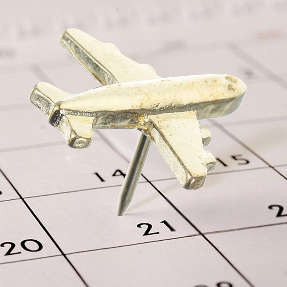 NUOBESTY 30Pcs Aircraft Push Pins Metal Airplane Thumb Tacks for Cork Board Photo Wall Office Home Decoration and Map Marking - Image 4