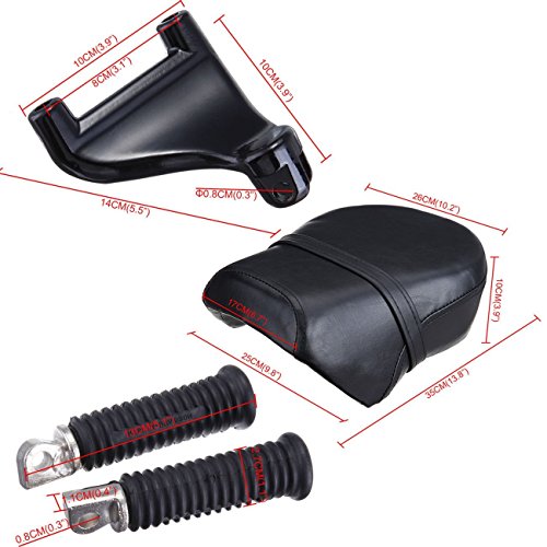 Ambienceo Rear Foot Peg Footpeg Footrest & Pillion Passenger Seat With Mount Kit Pedal For 2007 -2013 Harley-Davidson Sportster Xl 883L 883Xl 883C 883N 1200N 1200 Nightster #TOP1