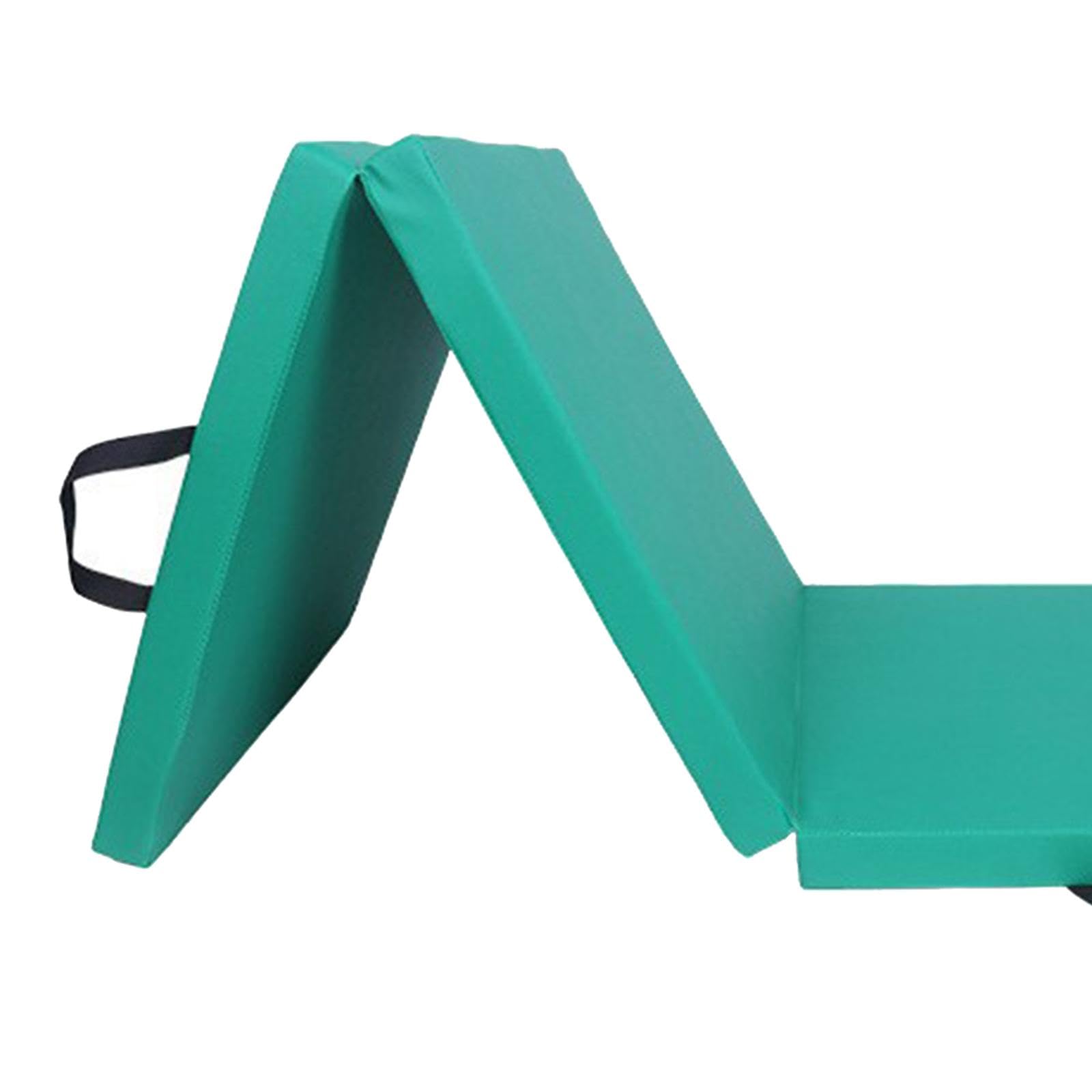 rockible Tapis d'exercice épais Pliable, Tapis de Yoga, de Gymnastique à Domicile, Coussin Unisexe avec Poignées de Transport, Tapis de Yoga, Cuir PU Vert