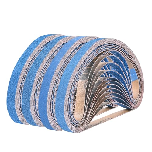 UMXIUO 32 Pack Sanding Belts 13 x 457mm, Grits 40/60/80/120 Zirconium Corundum Sander Belt for Sander