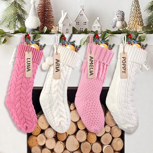 Teeanzo 4Pack 18 Inches Christmas Knitted Hanging...