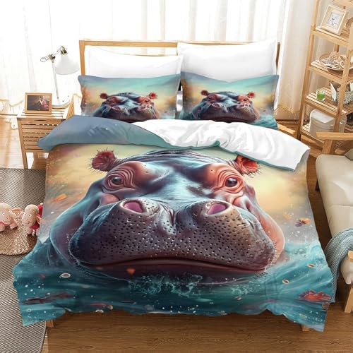 Housse de couette Vache des Highlands parure de lit 200x200 imprimé 3D microfibre résistant