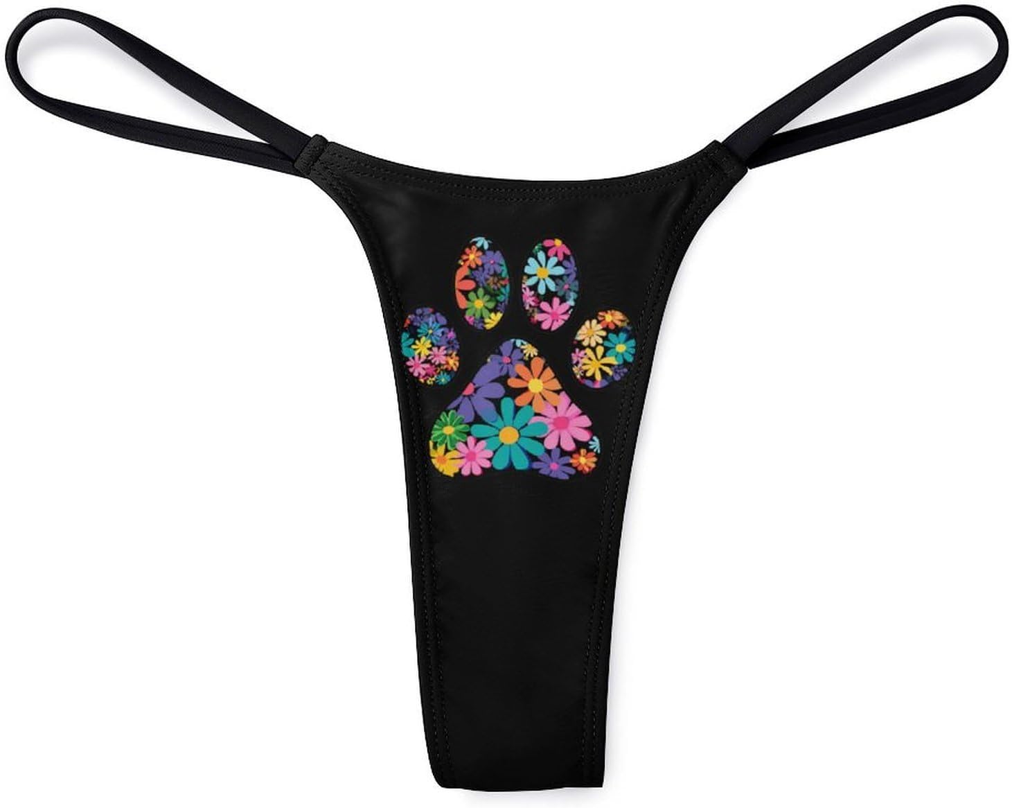 Dog Paw Print Thongs for Women Underwear G-String Panties | Breathable,Low Rise Panties,T-back,Sexy,Briefs,No Show Thongs