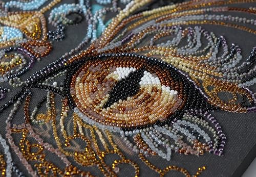 Image of Wizardi Main Bead Embroidery Kit - The Look of a Witch. Colorful Beads, Beading Needles. DIY Kit. Embroidery for Beginners. Home Decor. AB-900 Abris Art