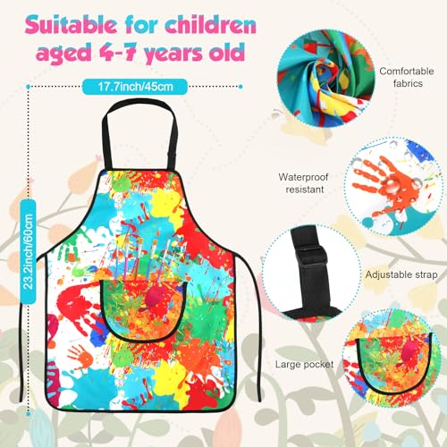 XEPST 4PCS Artist Costume for Girls Boys, Kids Artist Costume Accessories Set including Kids Aprons for Painting Beret Hat - Image 2