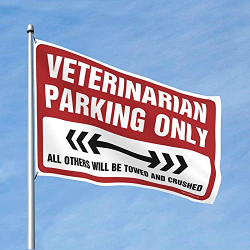 Bandera de estacionamiento veterinario divertida de 152x244 cm para decoracion de habitacion de hombres