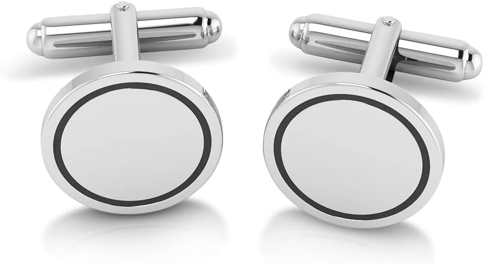 Sterling Silver Cufflinks for Men - Luxury Men's Cuff Links With Elegant Gift Box - Crafted With .925 Sterling Silver - Suitable for All Occasions